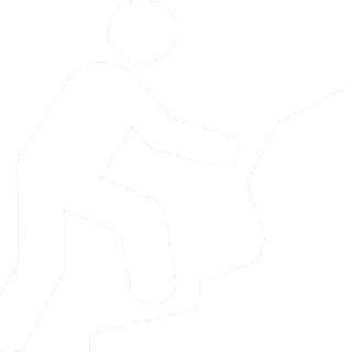 Icon of person climbing a mountain.