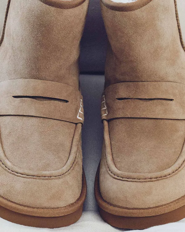 UGG JW Anderson Loafer Boot in detail.