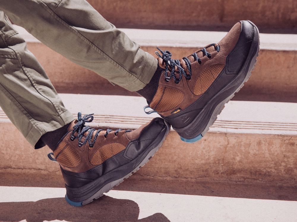 しょうTEVA TEVA 6303 Blue Yellow Nylon Spider Highside 84 Slip On Aqua Shoes