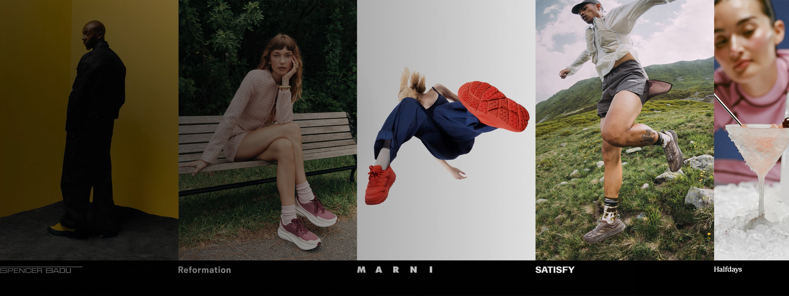 Un collage de personnes utilisant du matériel HOKA.