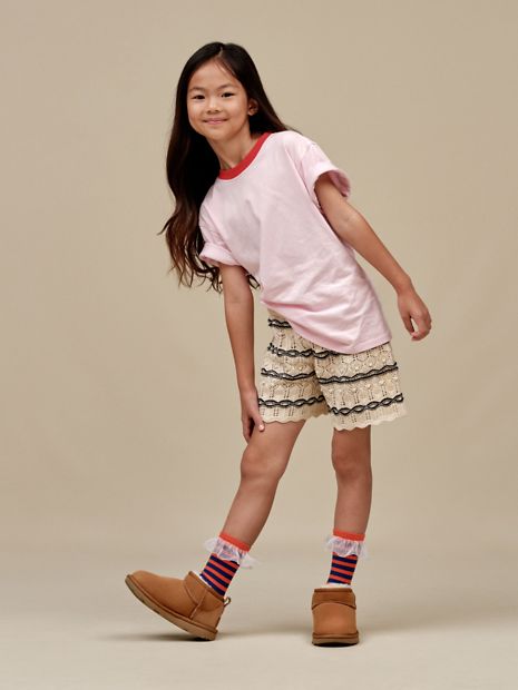ねこ　UGG  アグ　キッズ　ベイリーボウ　ムートンブーツピンク　20cm ピンク系 UGG(アグ) キッズシューズ・子供靴(14.5cm〜)(ベビー