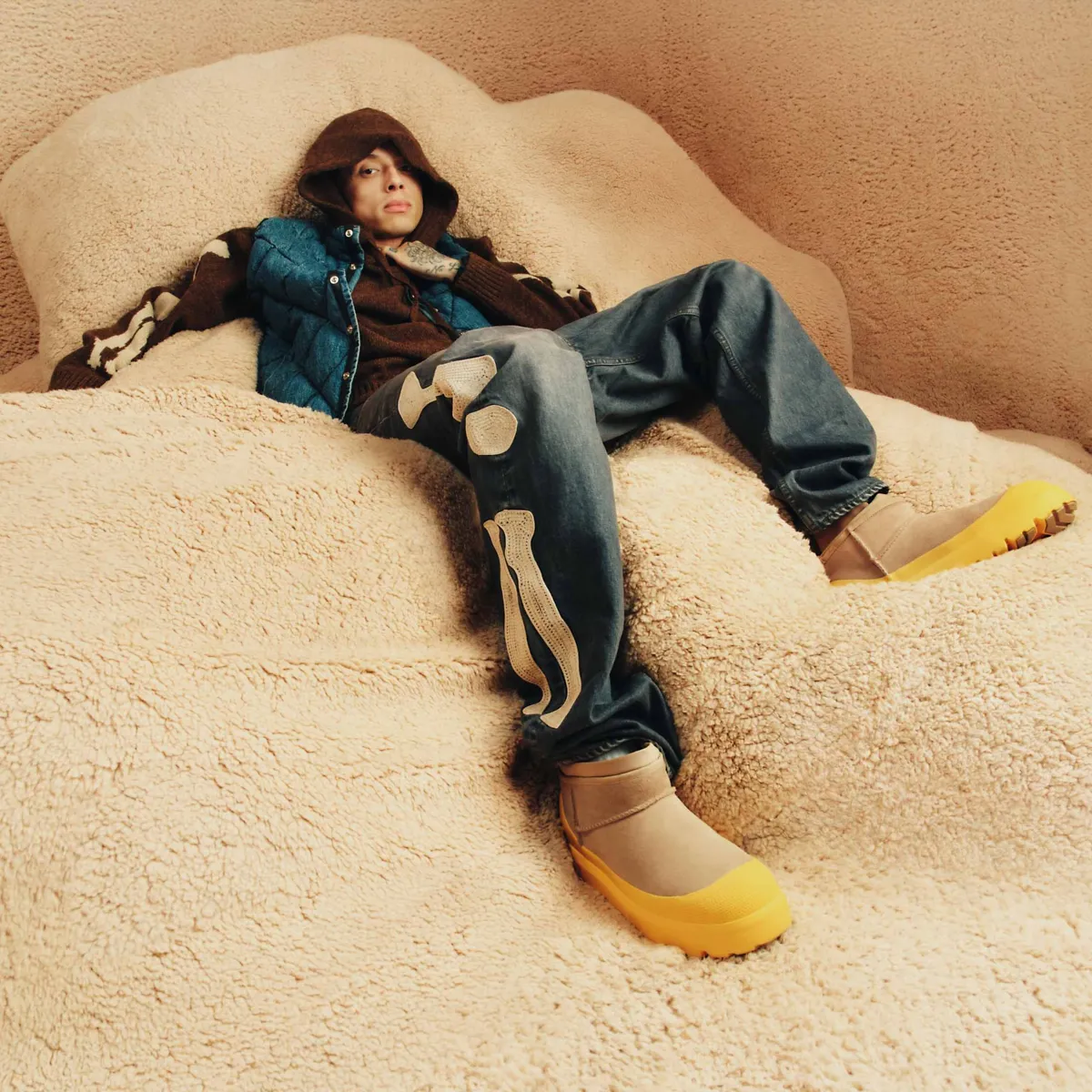 UGG W CALZE RUSTIC WEAVE モカシン 24.5 UGG CALZE RUSTIC WEAVE Chestnut MOCCASIN | Mercari