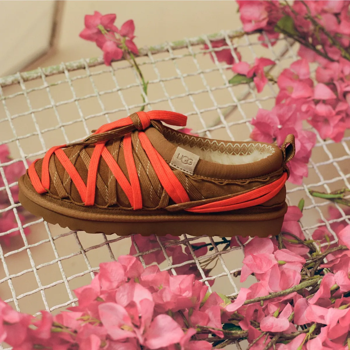 Men\'s Brown Sandals with Red Laces Men main image 2