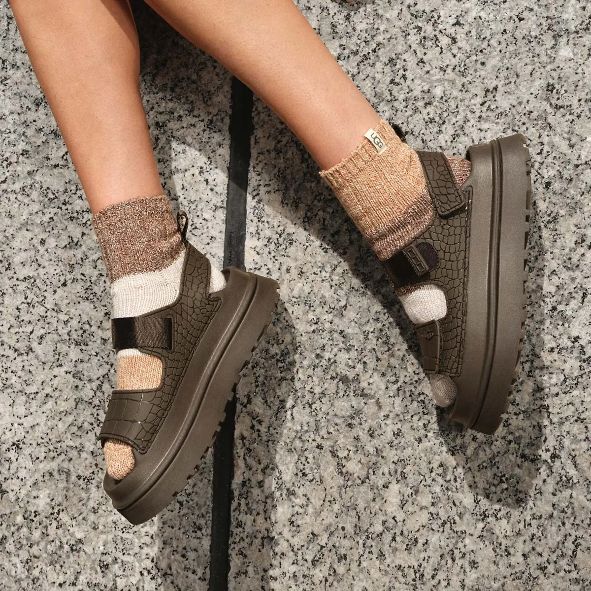 GoldenGlow Embossed Sandal for Women | UGG®