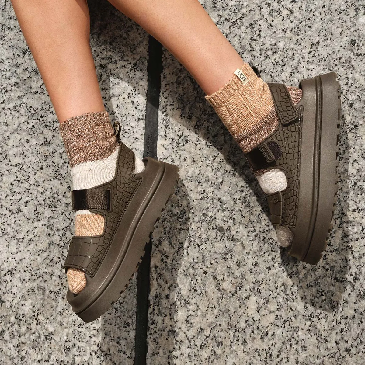 GoldenGlow Embossed Sandal for Women | UGG®